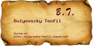Bulyovszky Teofil névjegykártya